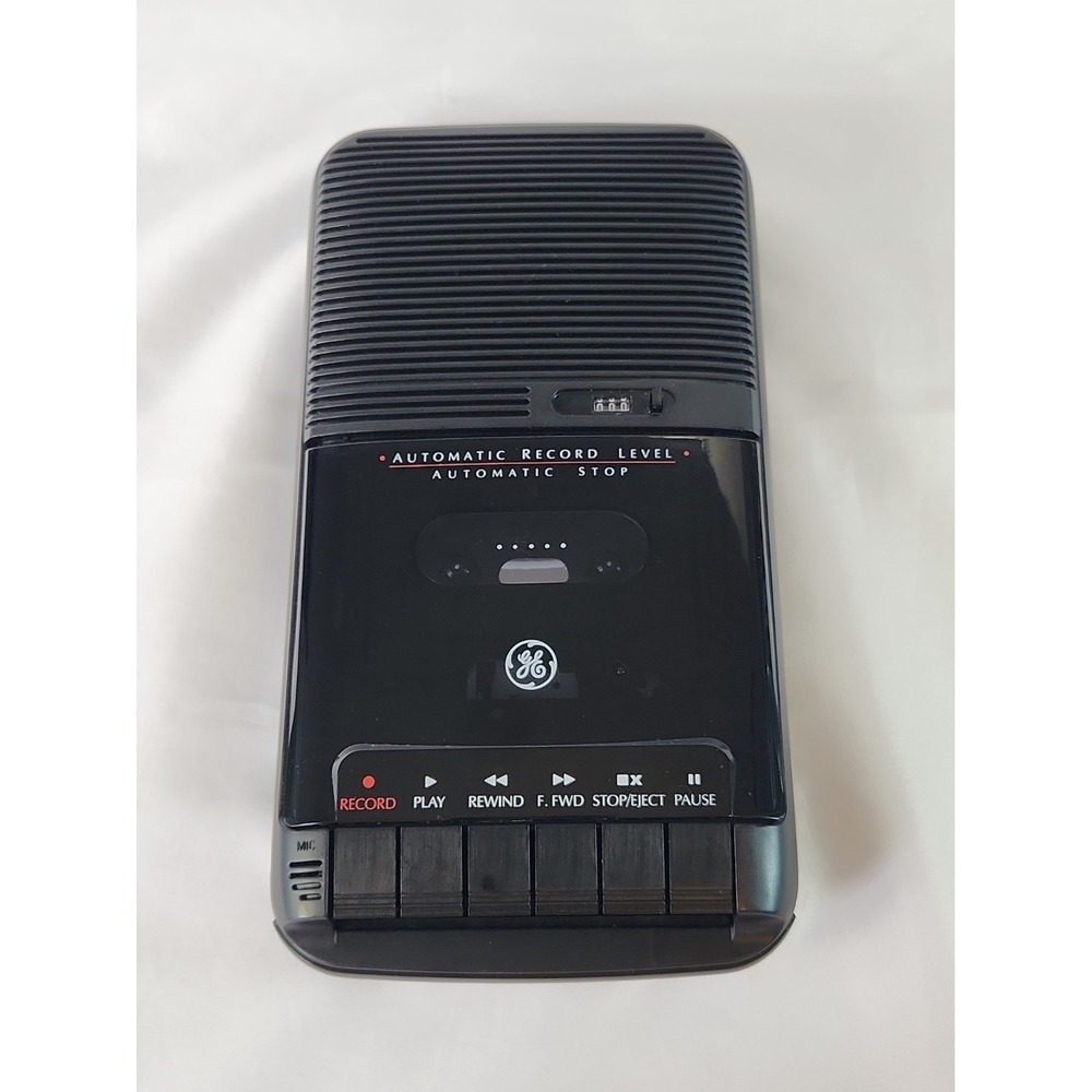 GE 3-5025A Portable Battery Operated Cassette Recorder Built-in Mic Tested EUC